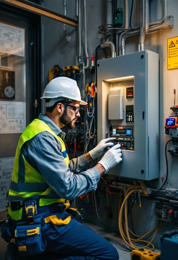 Electro Team professionals working on electrical installation