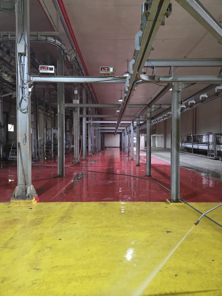 Commercial building interior lighting installation